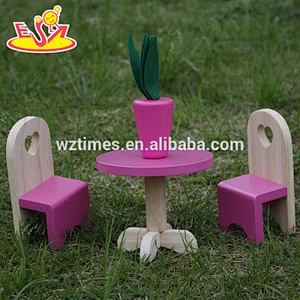 2018 hot sale baby wooden doll furniture set, top fashion kids wooden doll furniture set, children wooden doll furniture W06B047