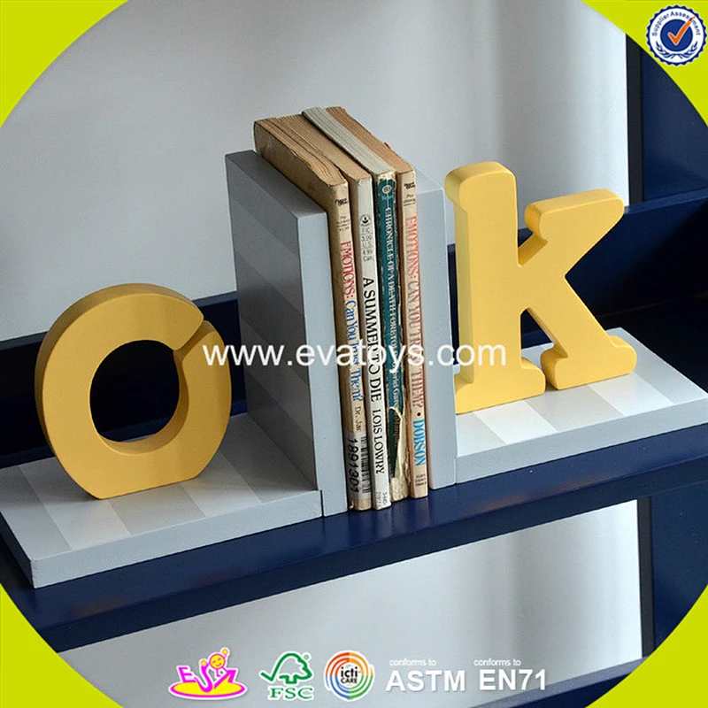 wholesale kids wooden custom bookend fashion children wooden custom bookend W08D055