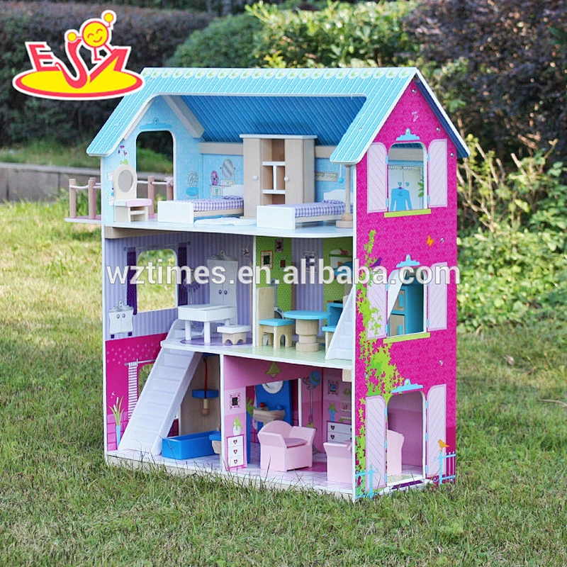 2018 Neues Design Holzpuppenhaus Kinder Holzpuppenhaus Schöne Holzpuppenhaus W06A169