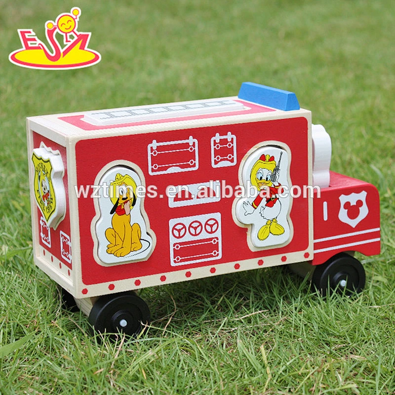 Wholesale cartoon wooden car toys for kids W04A287
