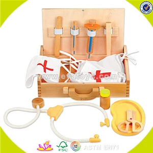 wholesale baby wooden medical toy, hot sale kids role play wooden medical toy, popular wooden medical toy W10B041