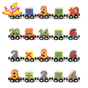 New design number shape wooden toy train for education W04A455