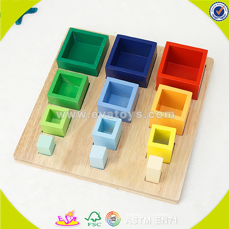 wholesale cheap kids wooden geometric block set fancy wooden geometric blocks set W13E045