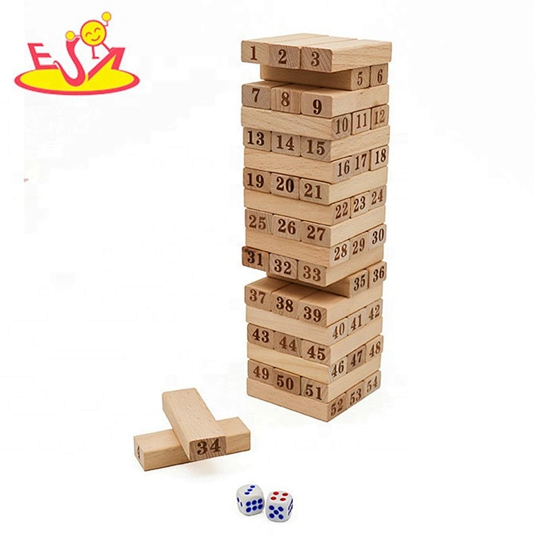 High quality educational wooden tower stack game for kids W13D216