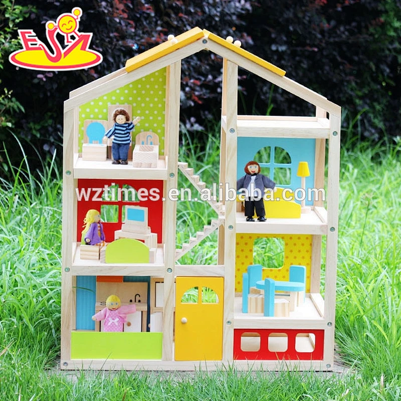 2018 großhandel holz kinder puppenhaus diy holz kinder puppenhaus beliebtesten holz kinder puppenhaus W06A155