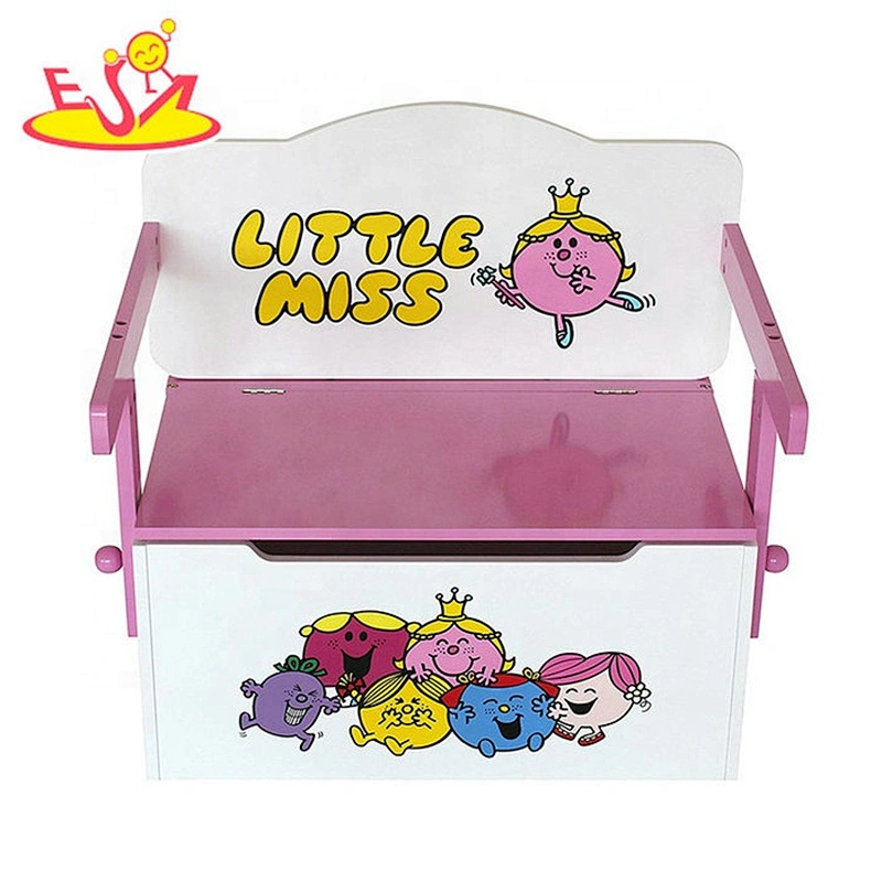 High quality small wooden toy box bench for children W08C279