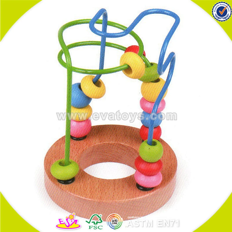 high quality colorful wooden string beads toys for children W11B068