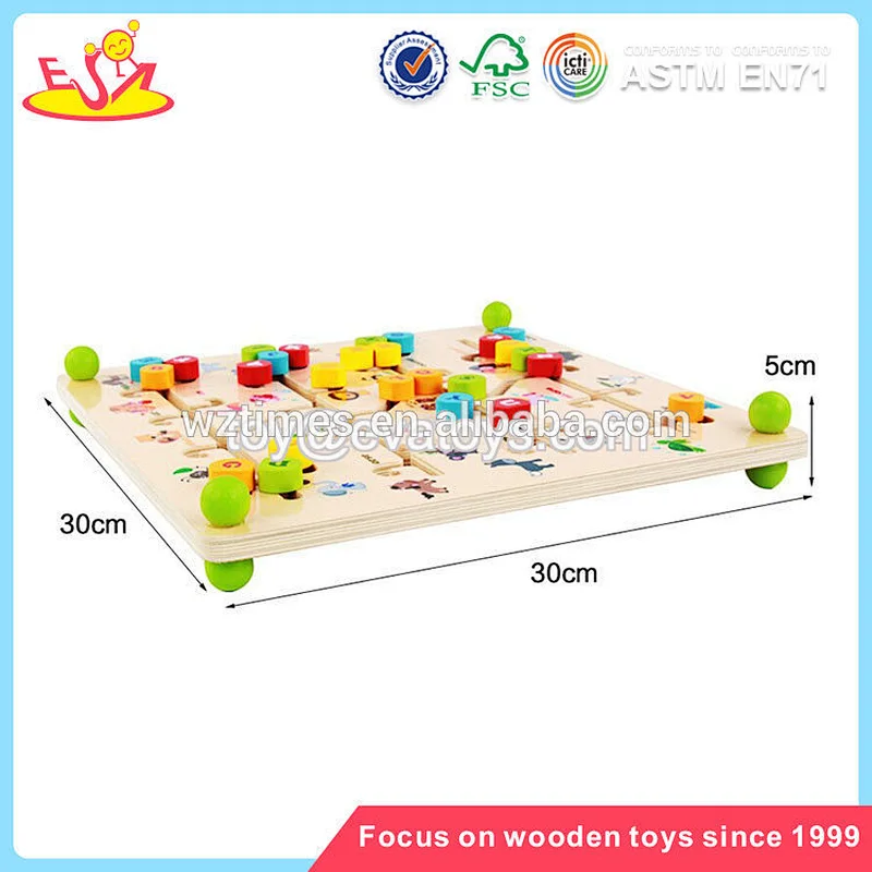 Intelligent IQ maze game wooden marble toys for children W11H024