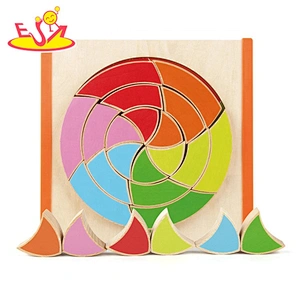 Best design geometric wooden baby learning puzzles for wholesale W12F038