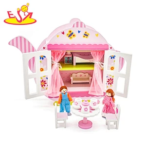 Neues Design vorgeben Spiel Holzpuppe Teehaus für Kinder W06A322