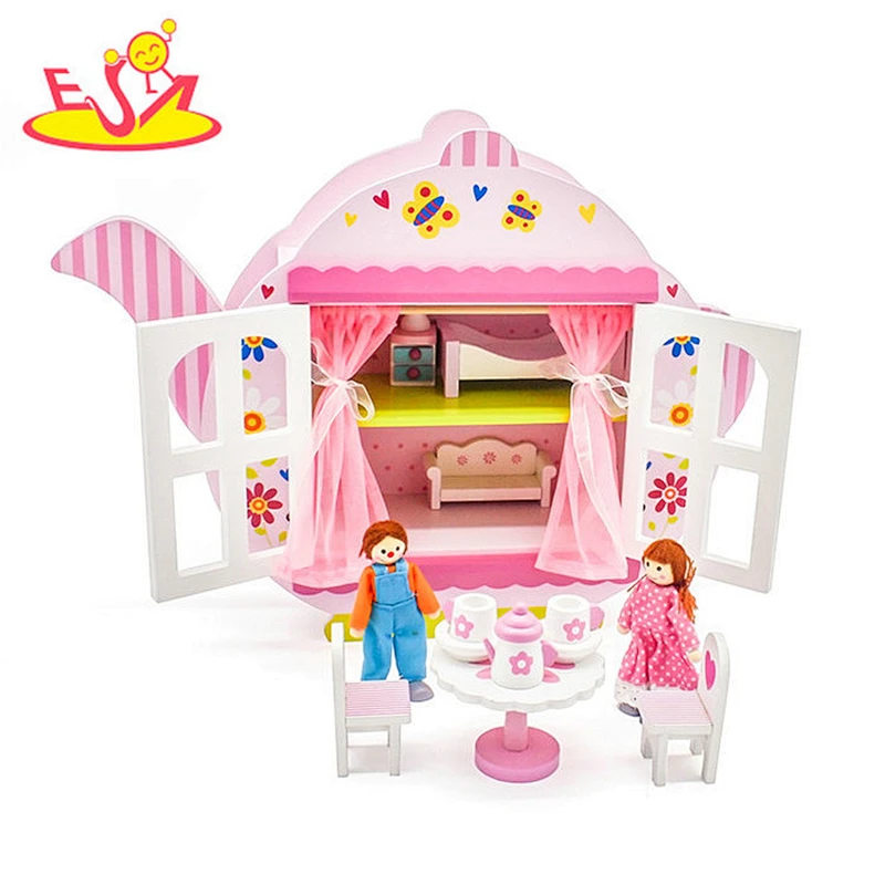 Neues Design vorgeben Spiel Holzpuppe Teehaus für Kinder W06A322