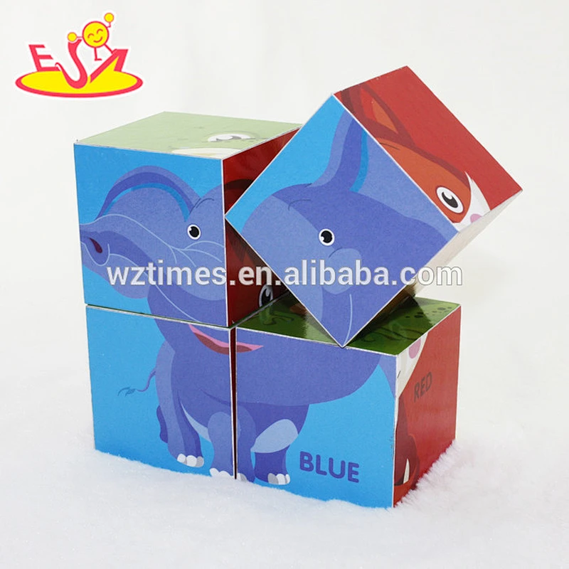 Venta al por mayor 4 piezas de cubo de madera educativo rompecabezas para niños W14F050