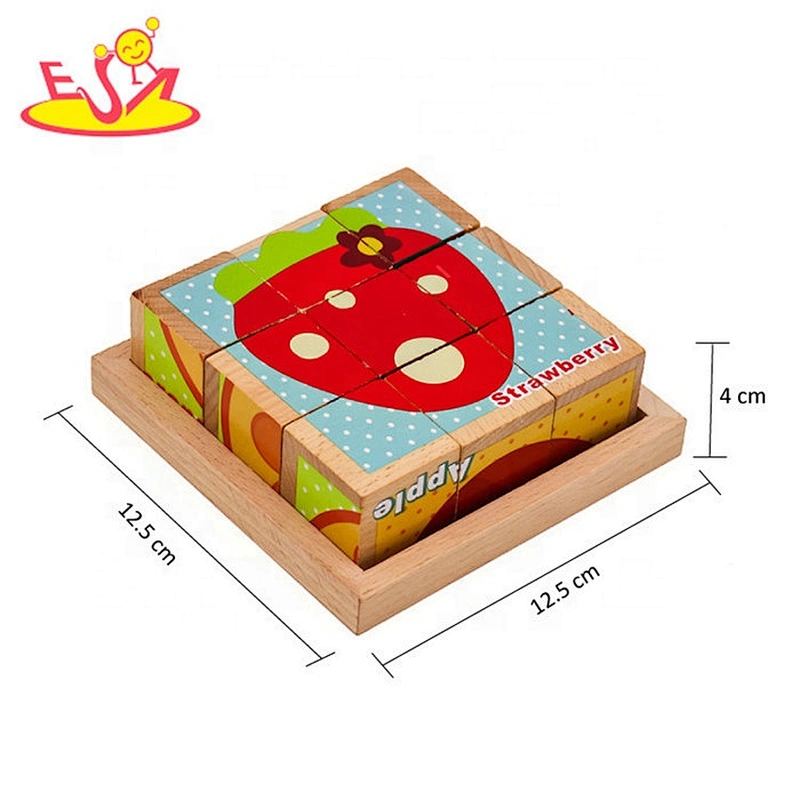 2019 New design preschool 3d wood block puzzle for children W14F058