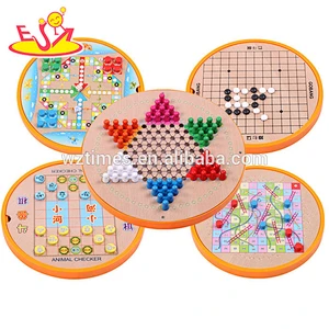 Wholesale interesting full set five types 5 in 1 wooden board chess game toy W11A044