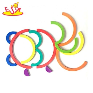 2019 New design educational puzzle wooden rainbow jigsaw for children W14A220
