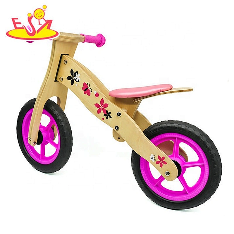 Wholesale most popular wooden pink balance bicycle for children W16C094