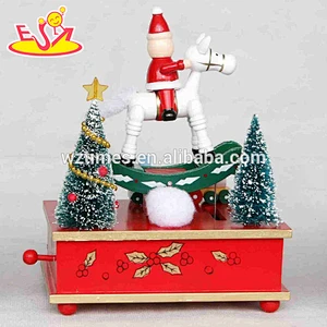 wholesale baby wooden snowman music box christmas gift kids wooden snowman music box W07B012C