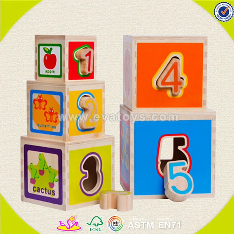 wholesale children educational wooden stacking and nesting toy for sale W13D061