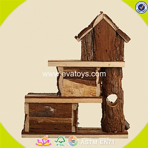 2018 New design wooden hamster pet house mini wooden hamster pet house W06F017
