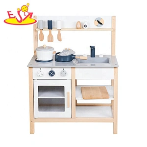 2019 New arrival pretend cooking wooden toy kitchen set for children W10C457