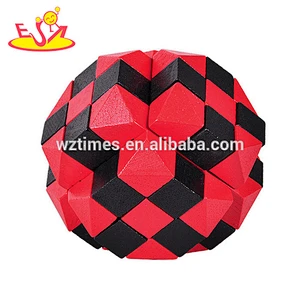Wholesale high quality wooden unlocked cube puzzle toy for adults W11C034