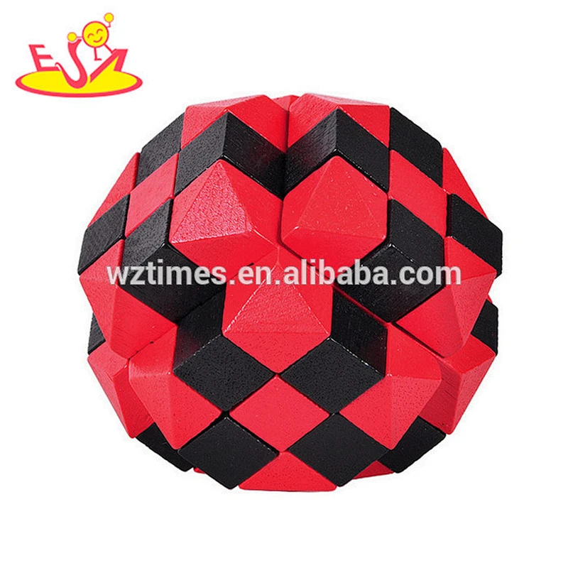 Wholesale high quality wooden unlocked cube puzzle toy for adults W11C034
