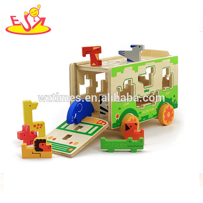 2018 wholesale kids wooden animal building blocks diy children wooden animal building blocks W05C066