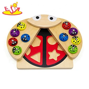 2019 New hottest baby colorful wooden educational toys for 3 year olds W13E075B