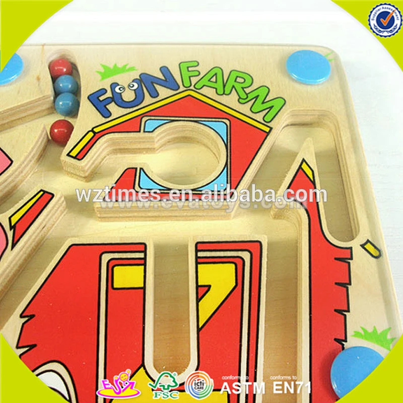 Wholesale europe style toy wooden maze puzzle for kids W11H005