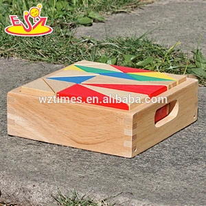 2018 New design 18 pieces kids wooden building blocks toys for education W13A115