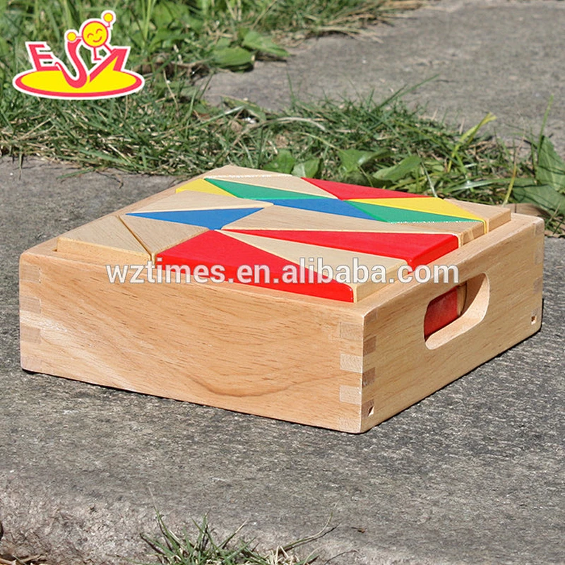 2018 New design 18 pieces kids wooden building blocks toys for education W13A115