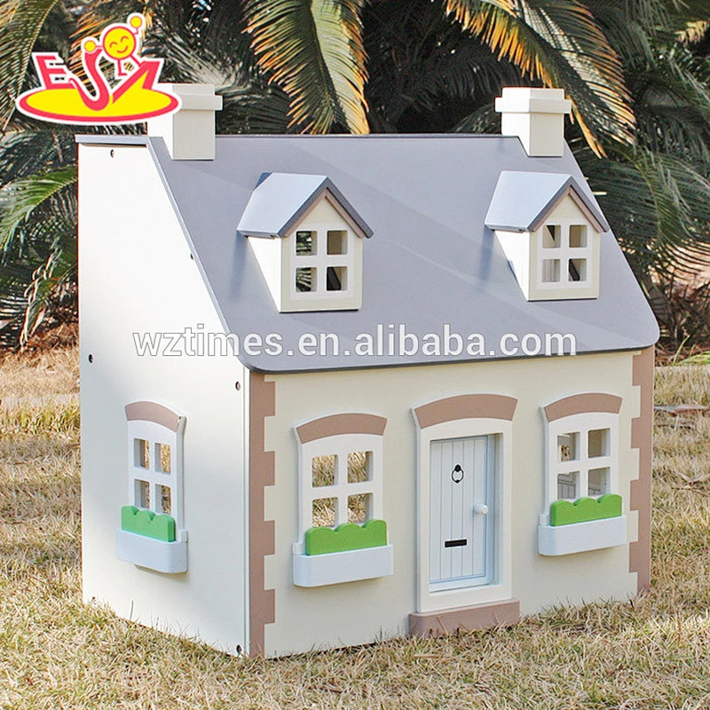 2018 high quality children wooden victorian dolls house W06A236