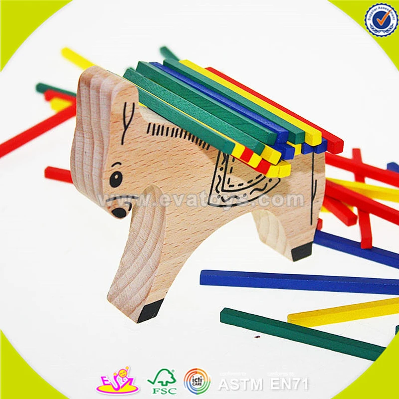 wholesale colorful funny wooden balance toy for kids,horse design children wooden balance toy,best wooden balance toy W13D075