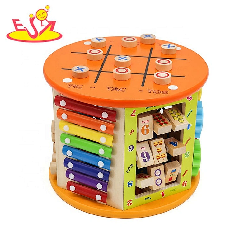 New arrival educational wooden infant activity cube for preschoolers W11B153C