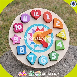 2018 New design wooden alarm clock puzzle educational wooden alarm clock puzzle mini wooden alarm clock puzzle W14K005