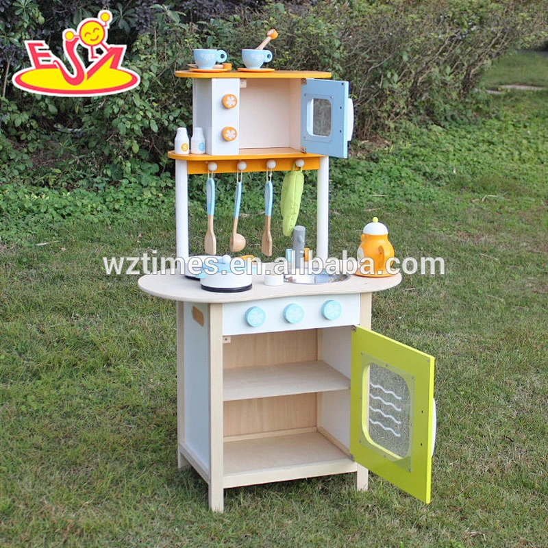 Nuevo diseño fingir juguetes niñas de madera juegan cocina para mayor W10C246