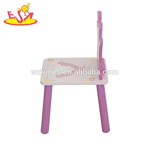 2018 New design princess wooden kids table and chairs set for girls W08G247