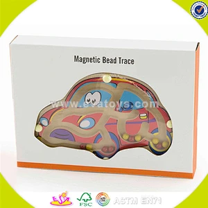 wholesale colorful baby wooden maze toy high quality kids wooden cart maze toy hottest wooden drag cart maze toy W11H014