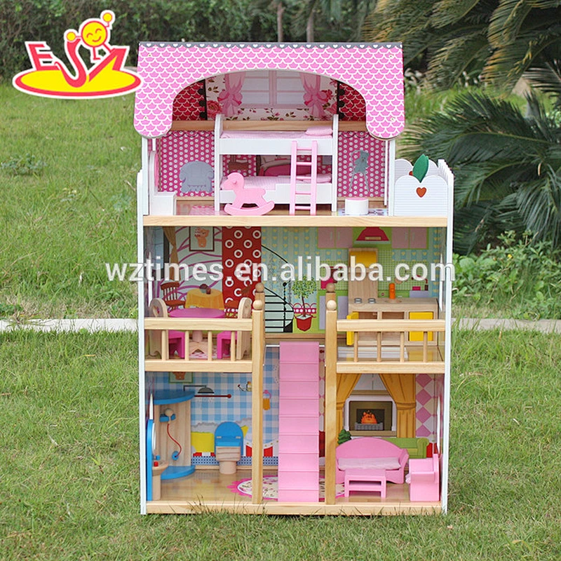 2018 Neues Design Holz Kinder Puppenhaus pädagogisches Holz Kinder Puppenhaus Großes Holz Kinder Puppenhaus