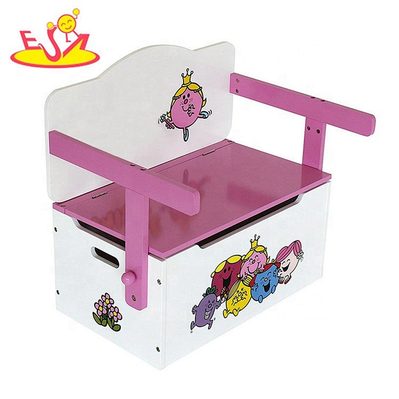 High quality small wooden toy box bench for children W08C279