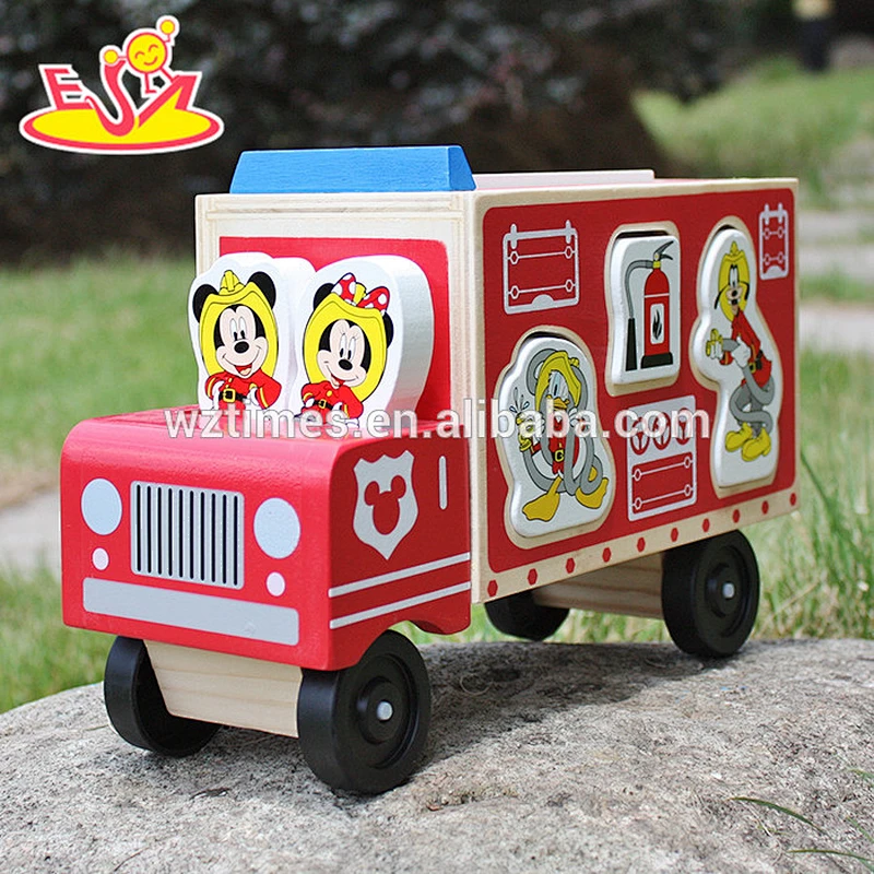 Wholesale cartoon wooden car toys for kids W04A287