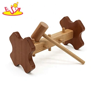 2019 New arrival educational wooden peg and hammer toy for babies W11G055