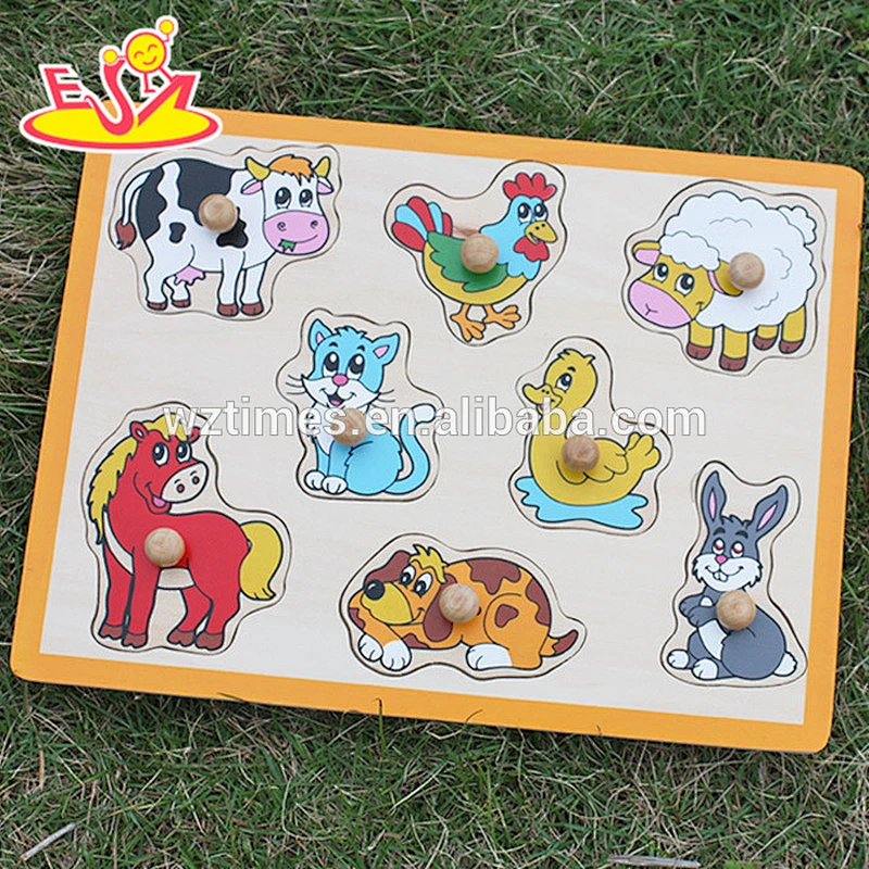 wholesale top fashion wooden animal puzzle intelligence wooden animal puzzle W14M088
