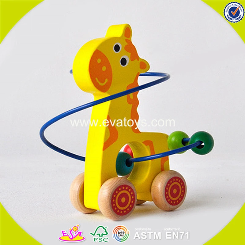 2018 wholesale children popular wooden animal beads W11B070
