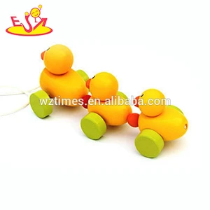 2018 wholesale kids wooden yellow duck toy fashion children wooden yellow duck toy funny baby wooden yellow duck toy W05B146