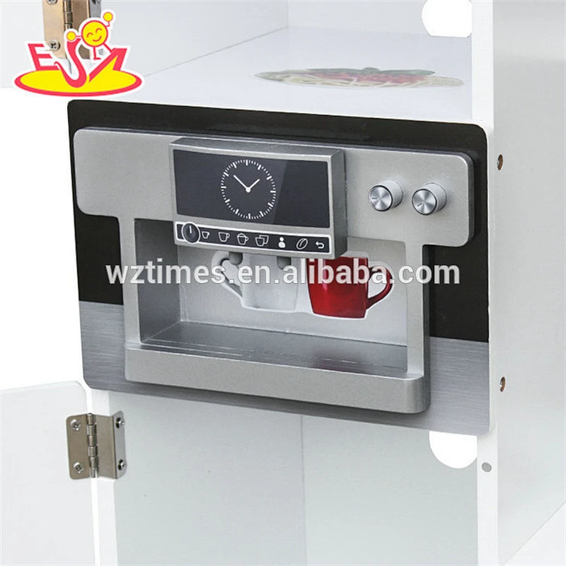 Modern style kids wooden black kitchen toy for pretend W10C284
