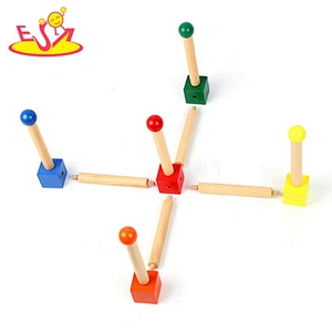 2019 New arrival educational wooden rope ring toss for kids W12F107