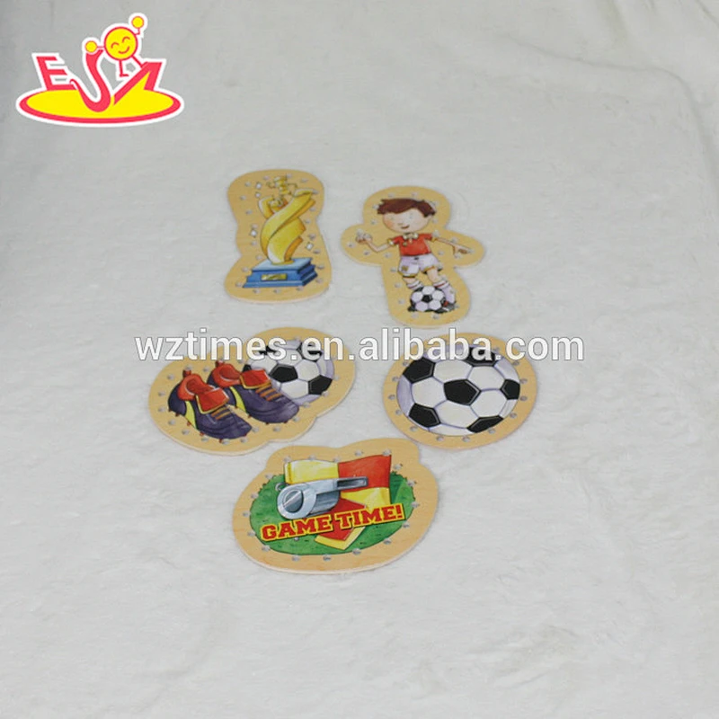 2018 venta al por mayor de madera tarjeta de cordones de juguete nueva tarjeta de madera de cordones para niños de madera tarjeta de cordones juguete W11E054