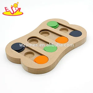 Wholesale top fashion interactive wooden puzzle feeder toy for colorful W06F067