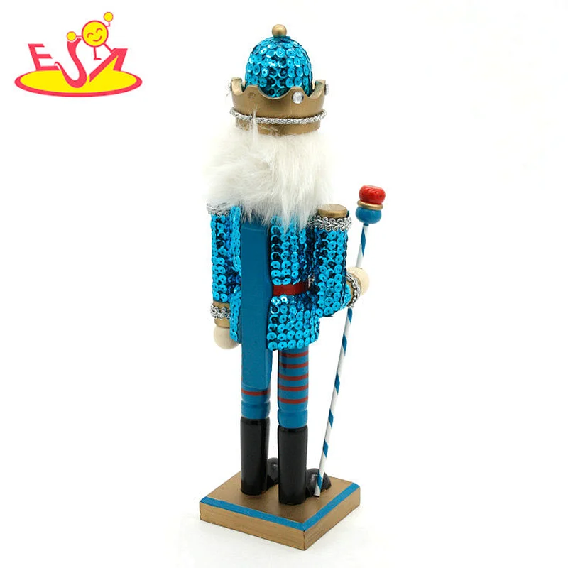 2018 Wholesale mini fashion design nutcracker doll toys wooden blue nutcracker for sale W02A292